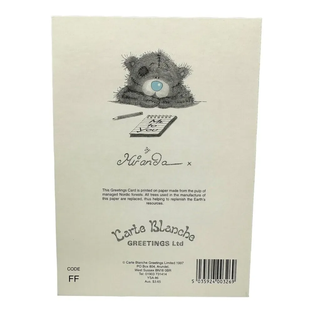 Me To You - Cute FRIENDSHIP Card, Teddy Bear‎ Cheer Up Your Day + Envelope